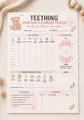 Baby Teething Symptoms Tracker Visual Daily Log Printable.