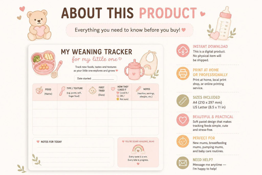 Baby Weaning Tracker.