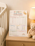 Newborn Daily Checker Visual Printable: Baby Feeding, Sleep, Diaper Tracker (PDF Download).