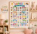 Personalised Girl's First 100 Words Rolled Poster | Kids Educational Wall Chart.