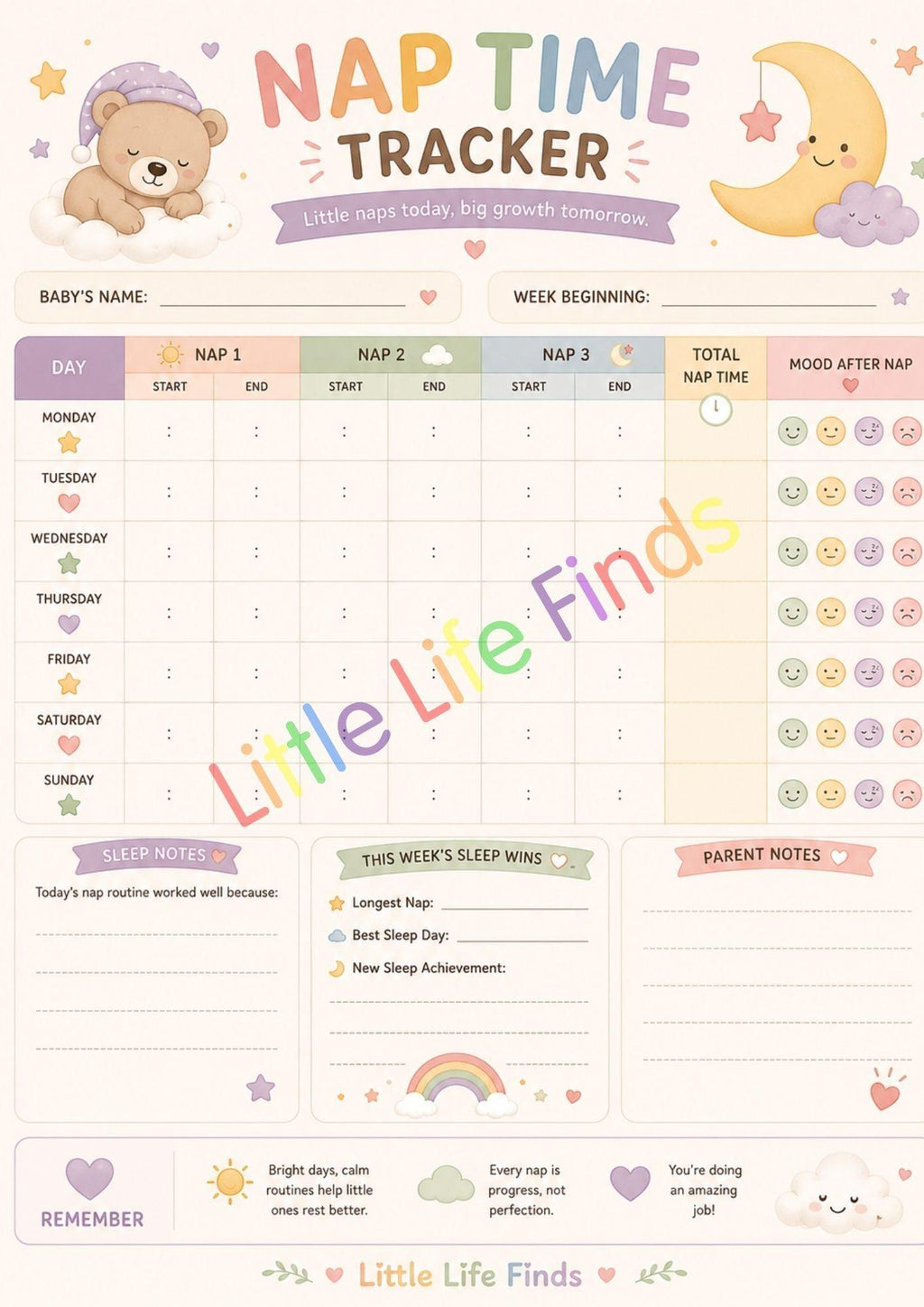 Newborn Bundle Tracker Charts | 12 Printable Organiser Pages (Digital Download).