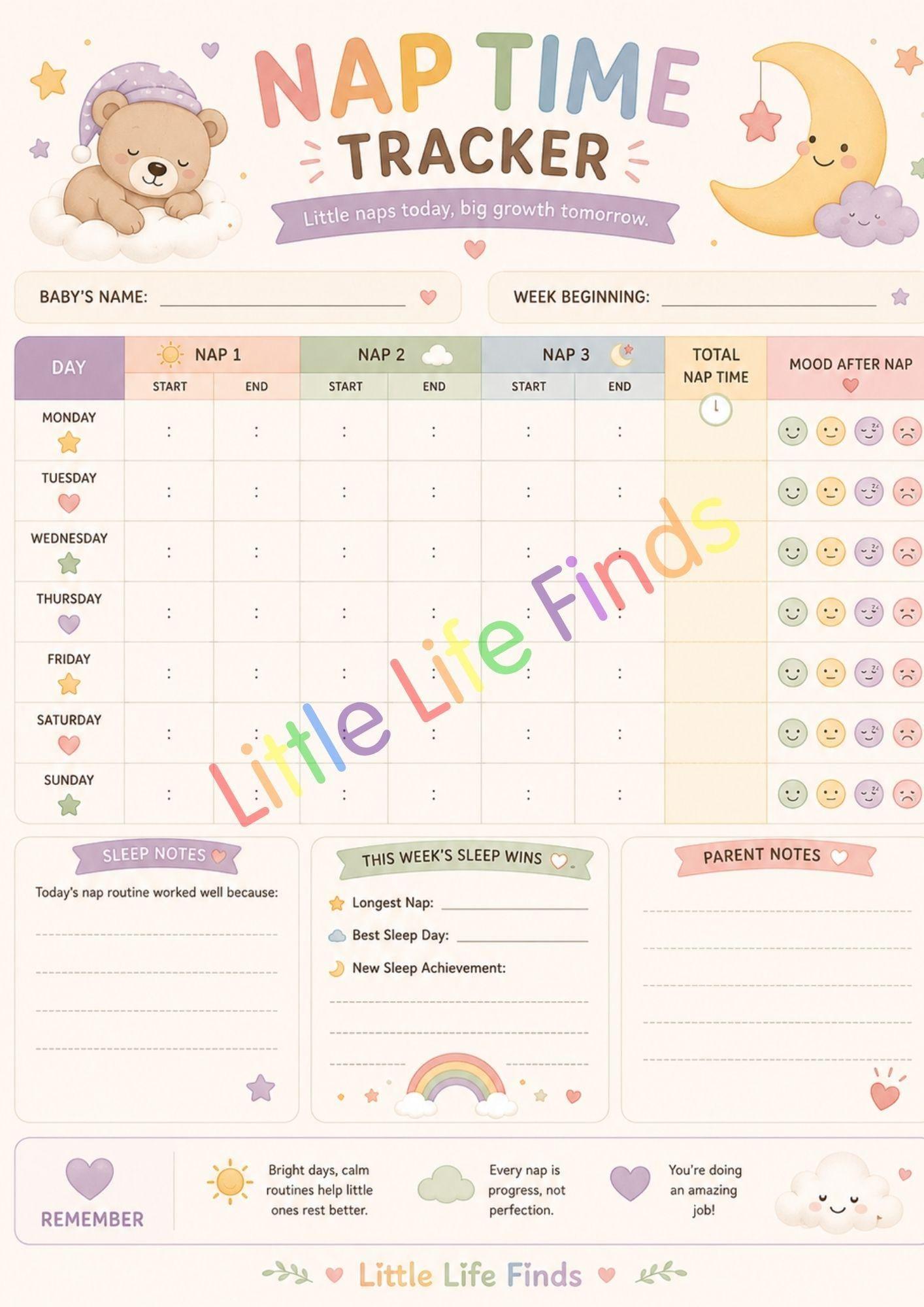 Newborn Bundle Tracker Charts | 12 Printable Organiser Pages (Digital Download).