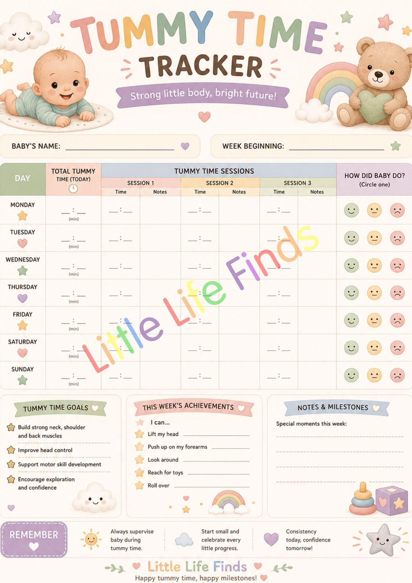 Newborn Bundle Tracker Charts | 12 Printable Organiser Pages (Digital Download).
