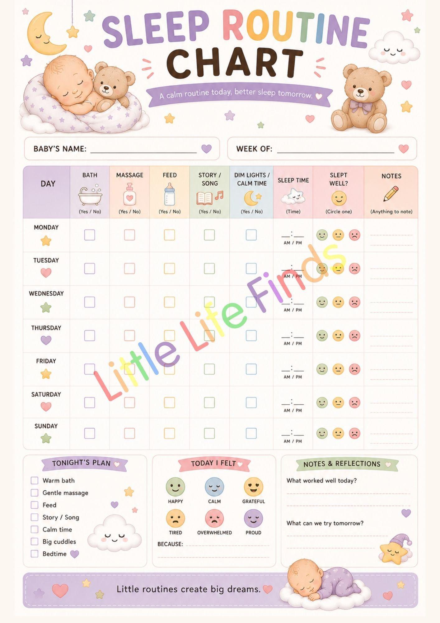 Newborn Bundle Tracker Charts | 12 Printable Organiser Pages (Digital Download).