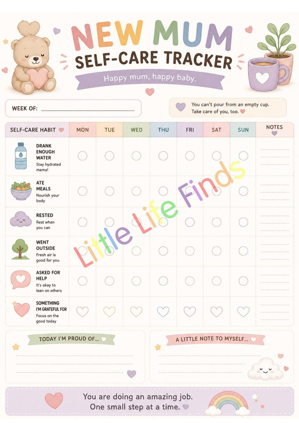 Newborn Bundle Tracker Charts | 12 Printable Organiser Pages (Digital Download).
